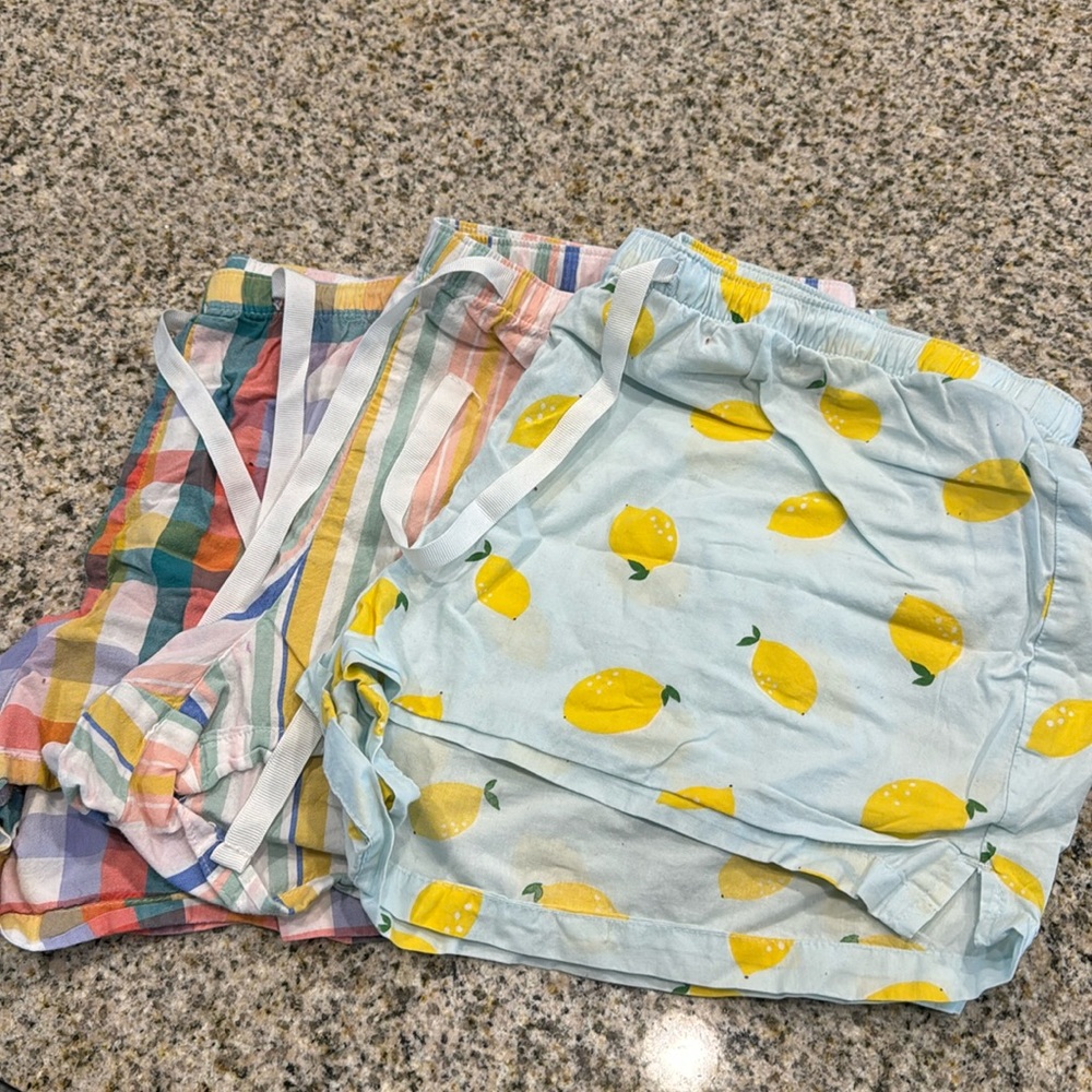 Set of 3 plaid sleep shorts